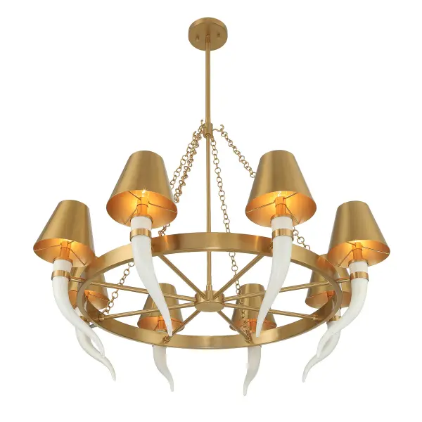 Hearne 8-Light Chandelier in Warm Brass by Dann Foley - Image 4