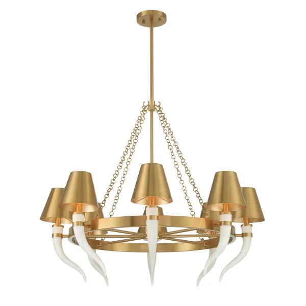Hearne 8-Light Chandelier in Warm Brass by Dann Foley - Image 5