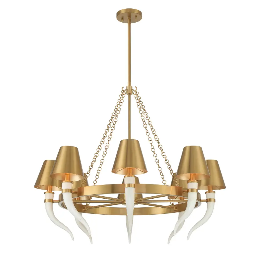 Hearne 8-Light Chandelier in Warm Brass by Dann Foley - Image 5