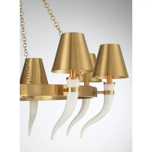 Hearne 8-Light Chandelier in Warm Brass by Dann Foley - Image 6