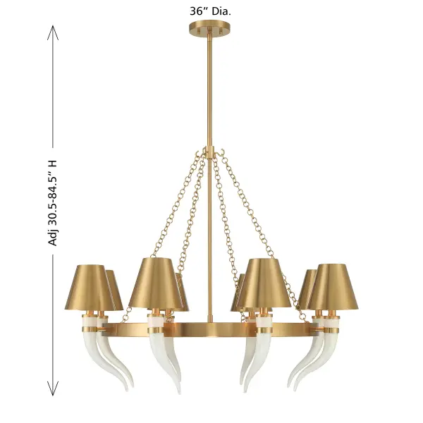 Hearne 8-Light Chandelier in Warm Brass by Dann Foley - Image 7