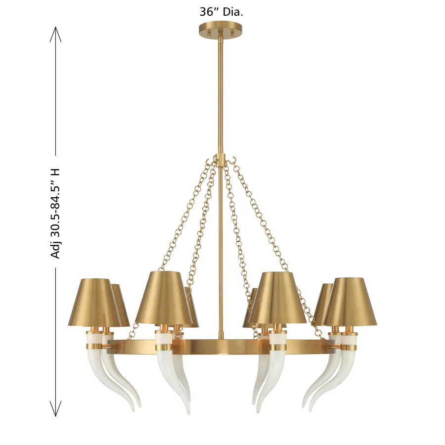 Hearne 8-Light Chandelier in Warm Brass by Dann Foley - Image 7