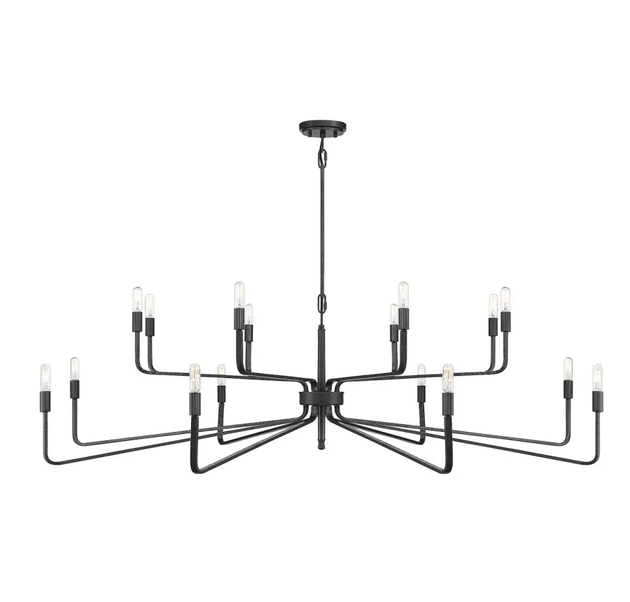 Salem 16-Light Chandelier in Forged Iron - Image 1