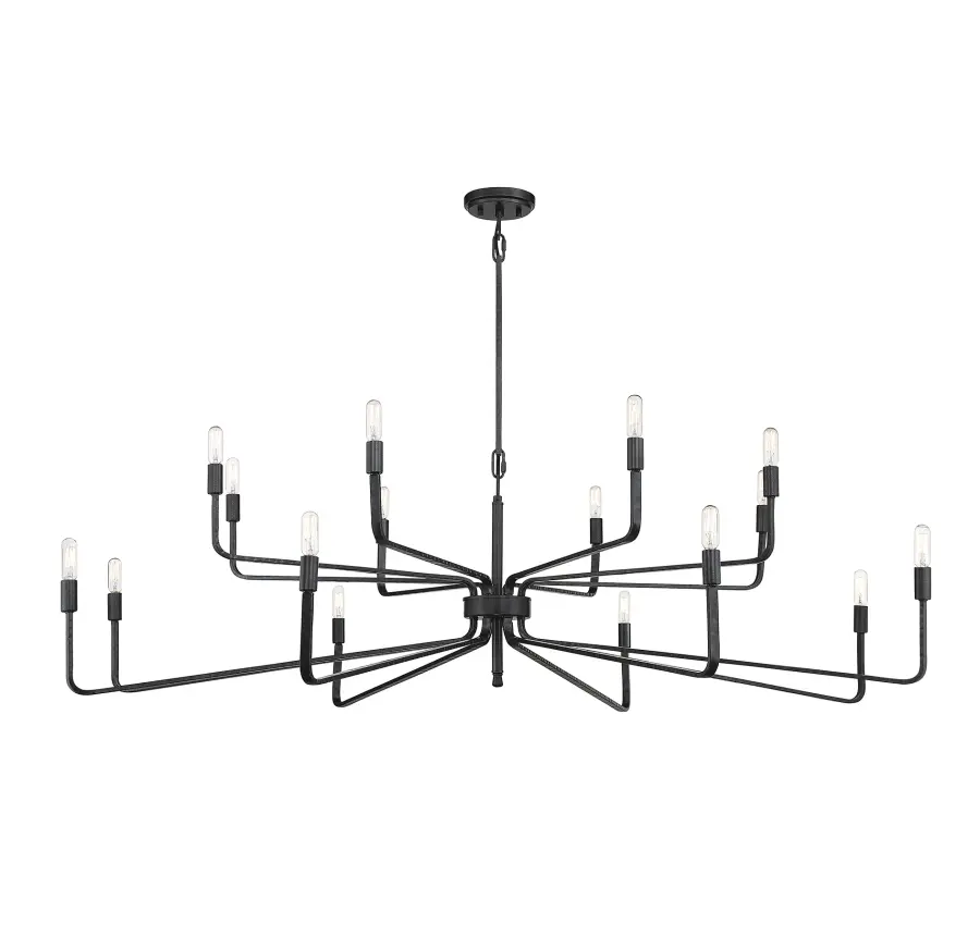 Salem 16-Light Chandelier in Forged Iron - Image 3