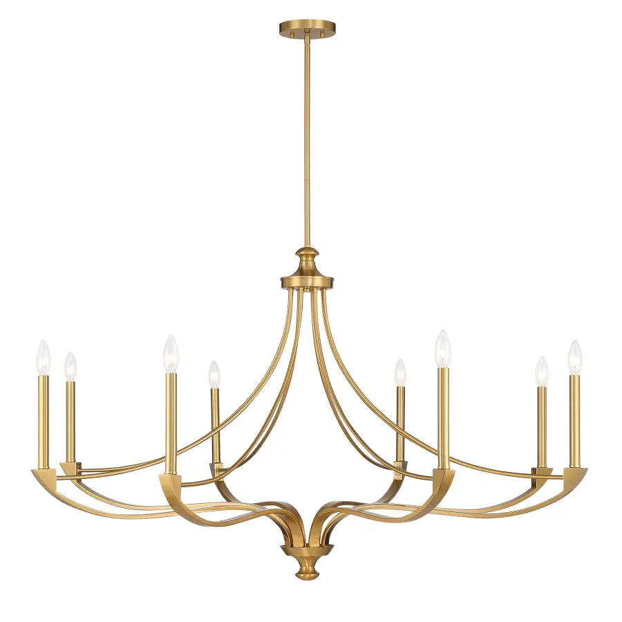 Preserve Eight Light Chandelier in Warm Brass - Image 1