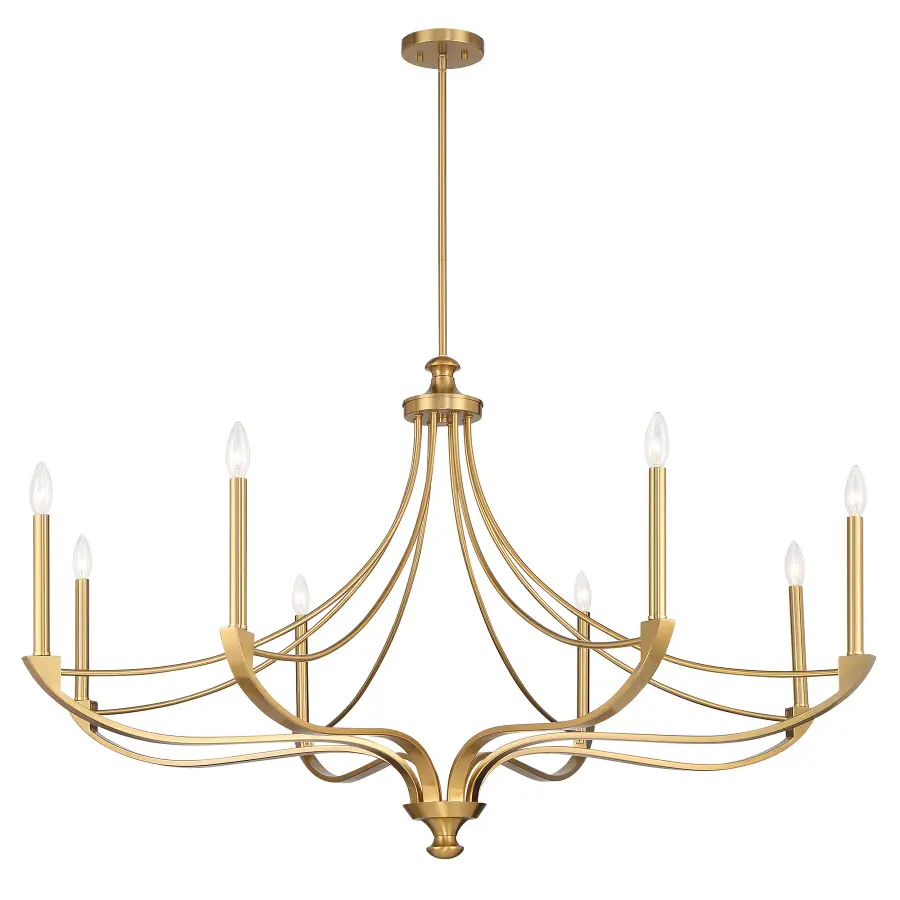 Preserve Eight Light Chandelier in Warm Brass - Image 3