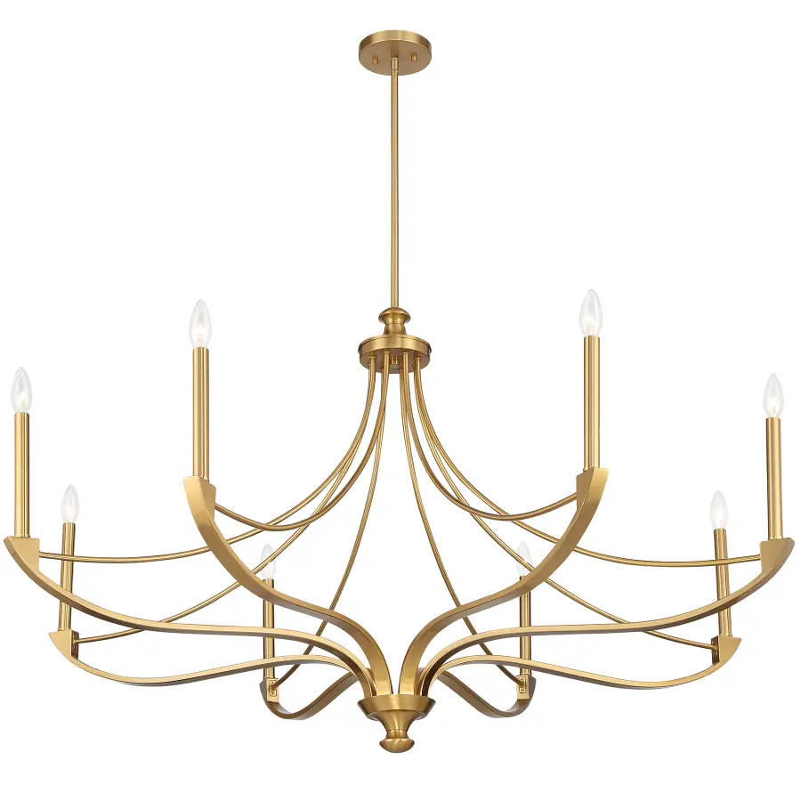 Preserve Eight Light Chandelier in Warm Brass - Image 4