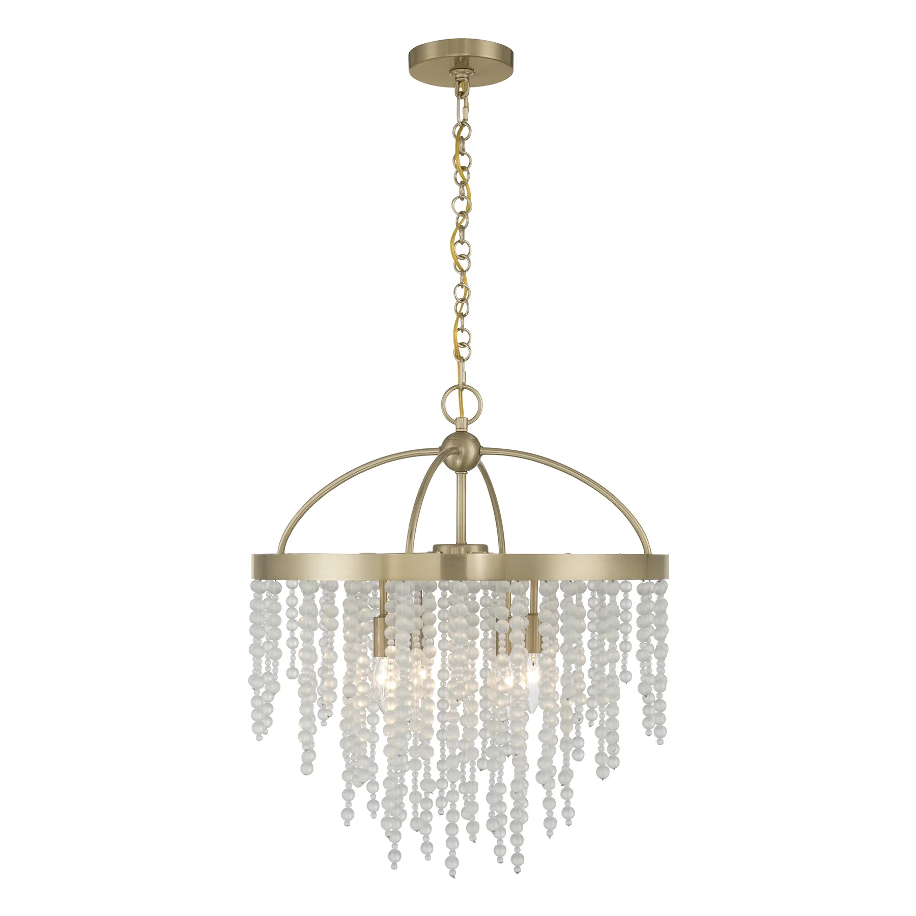 Jeanette Four Light Chandelier in Noble Brass