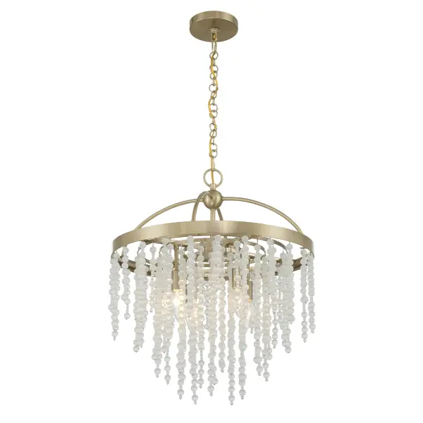 Jeanette 4-Light Chandelier in Noble Brass - Image 3