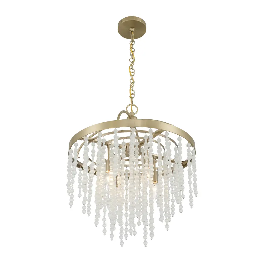 Jeanette 4-Light Chandelier in Noble Brass - Image 4