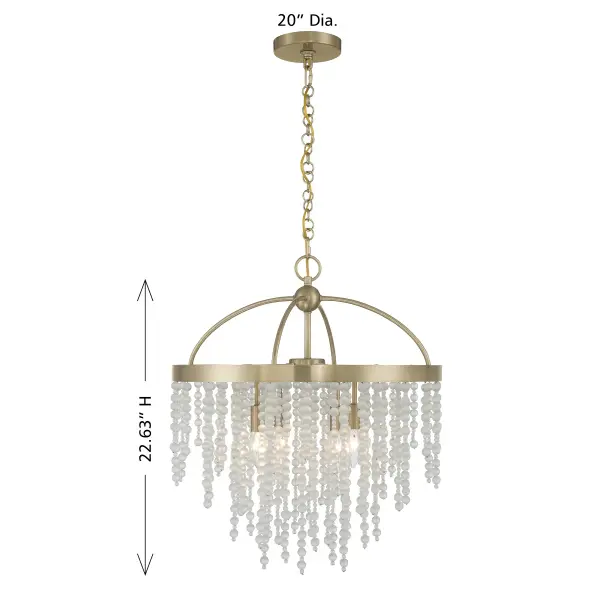 Jeanette 4-Light Chandelier in Noble Brass - Image 8