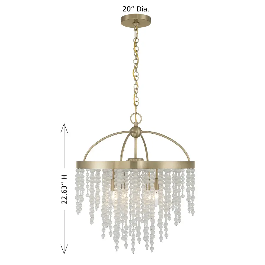 Jeanette 4-Light Chandelier in Noble Brass - Image 8