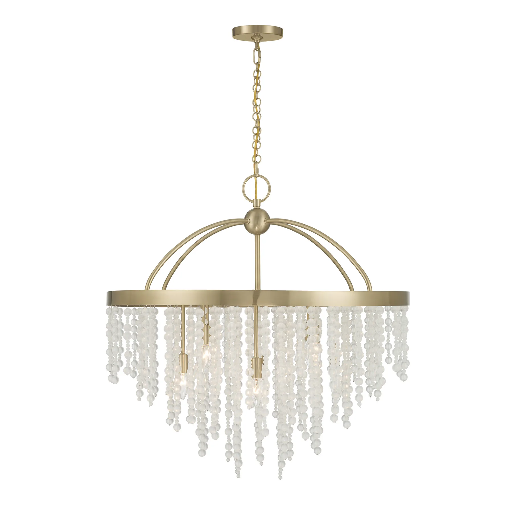 Jeanette Eight Light Chandelier in Noble Brass