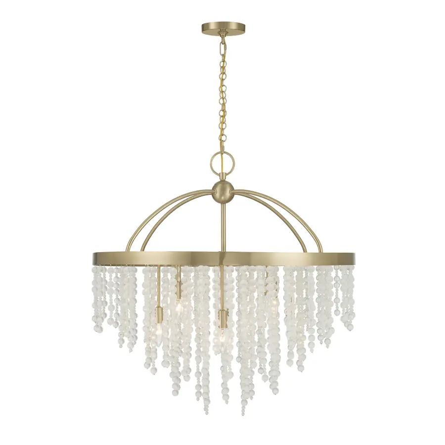 Jeanette 8-Light Chandelier in Noble Brass - Image 1
