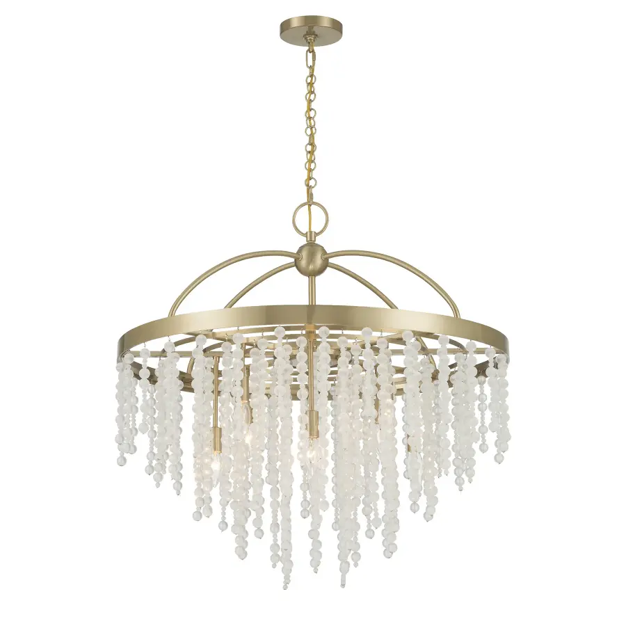Jeanette 8-Light Chandelier in Noble Brass - Image 3