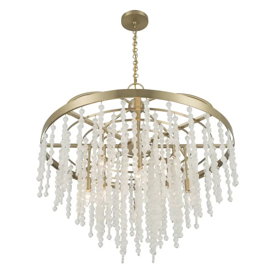 Jeanette 8-Light Chandelier in Noble Brass - Image 4