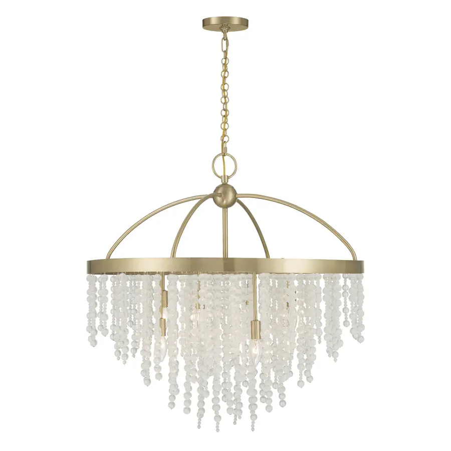 Jeanette 8-Light Chandelier in Noble Brass - Image 5