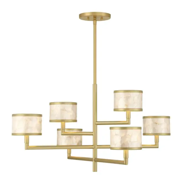 Mariquita Six Light Chandelier in Spun Gold - Image 1