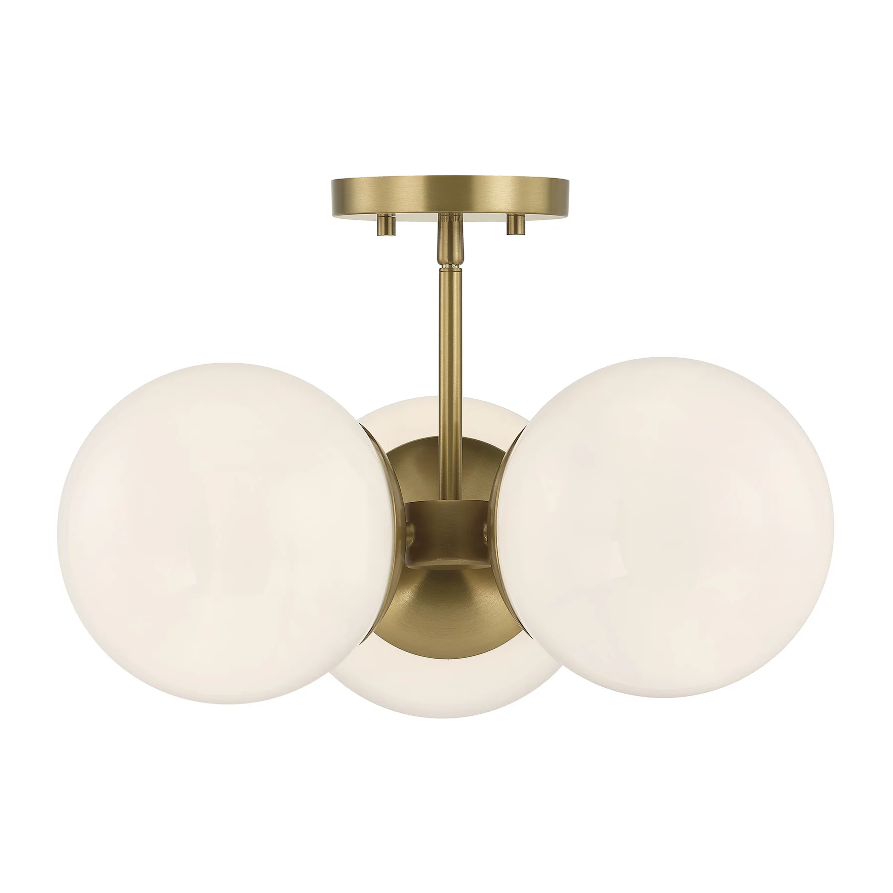Turin Three Light Chandelier in Warm Brass