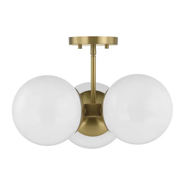 Turin 3-Light Chandelier in Warm Brass by Dann Foley - alternate view