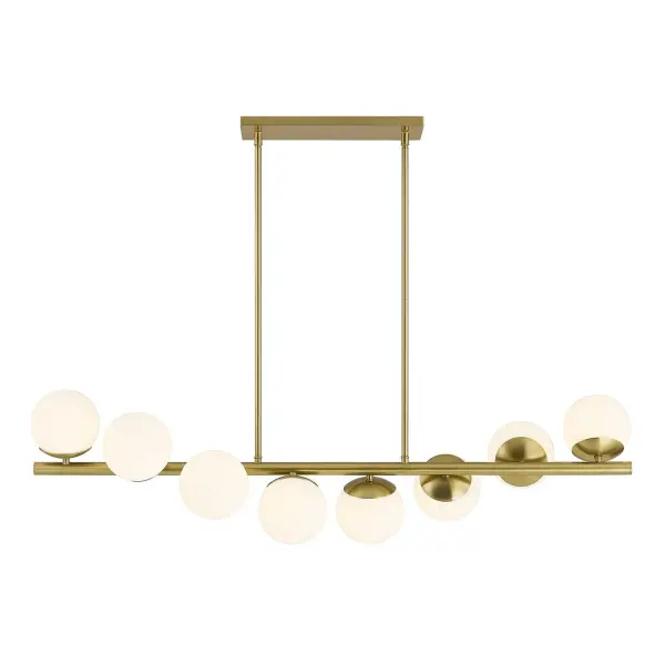 Turin Eight Light Linear Chandelier in Warm Brass - Image 1