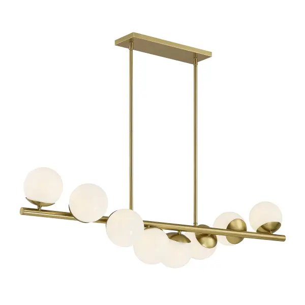 Turin 8-Light Linear Chandelier in Warm Brass by Dann Foley - Image 3