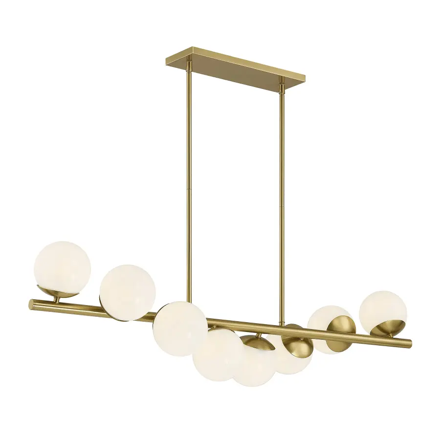 Turin 8-Light Linear Chandelier in Warm Brass by Dann Foley - Image 3