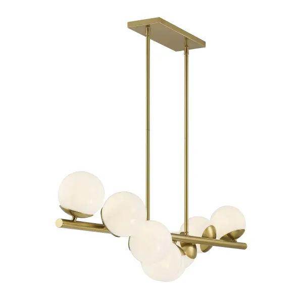 Turin 8-Light Linear Chandelier in Warm Brass by Dann Foley - Image 4