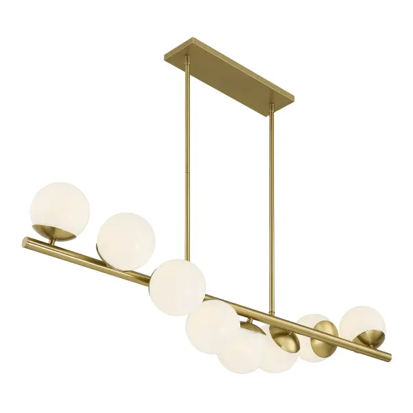 Turin 8-Light Linear Chandelier in Warm Brass by Dann Foley - Image 5