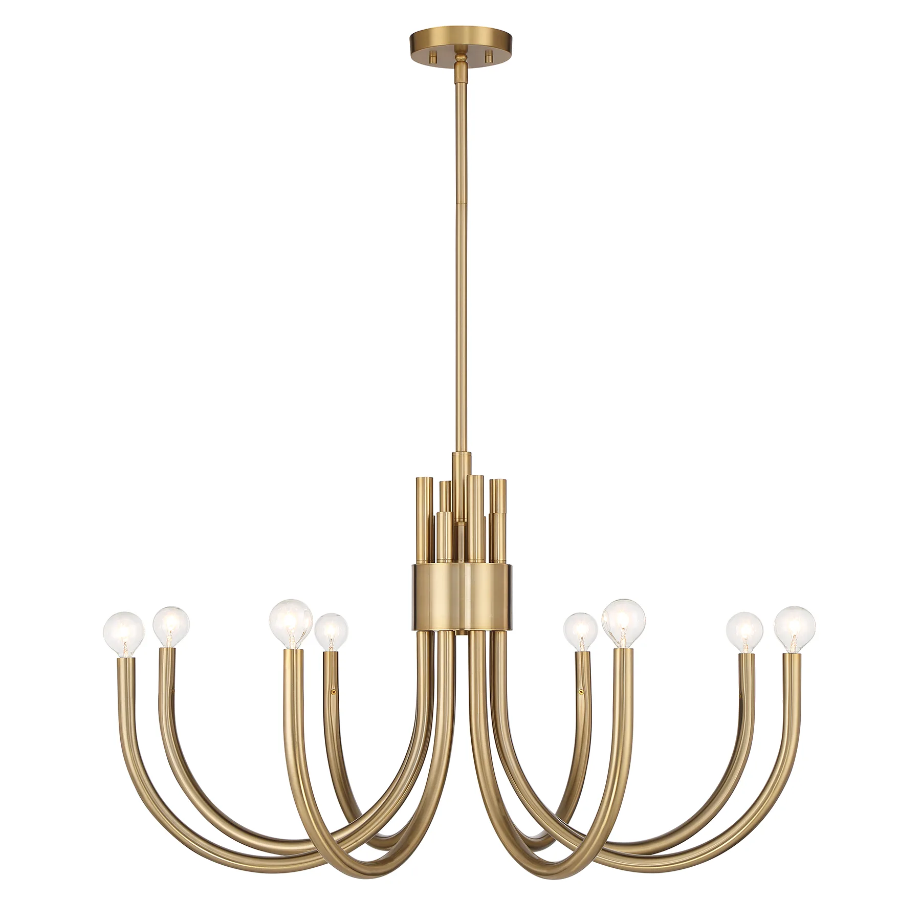 Sorrento Eight Light Chandelier in Noble Brass