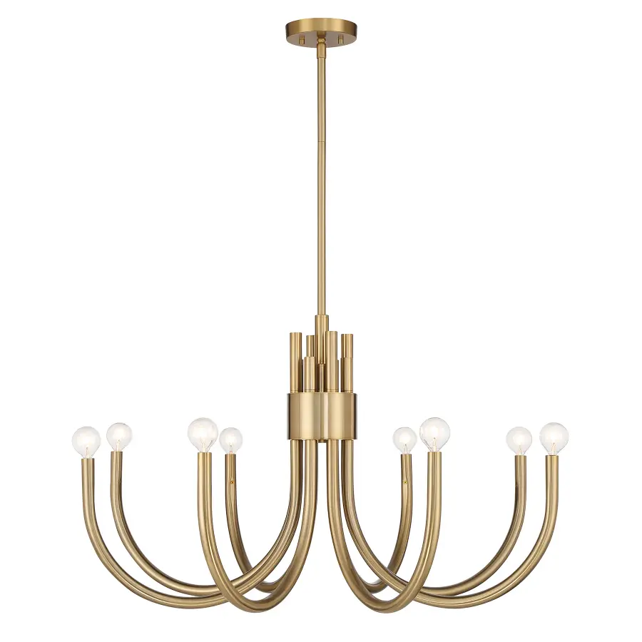 Sorrento Eight Light Chandelier in Noble Brass - Image 1