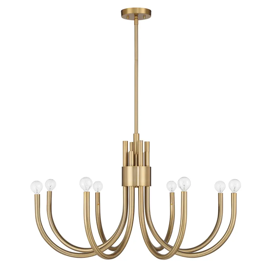 Sorrento Eight Light Chandelier in Noble Brass - Image 2