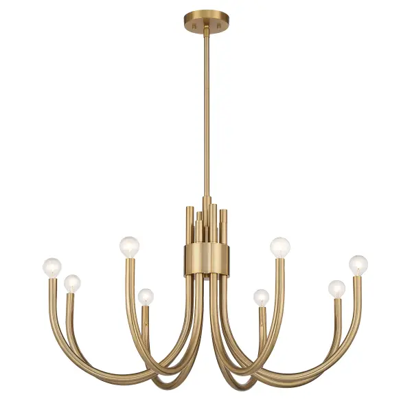 Sorrento Eight Light Chandelier in Noble Brass - Image 3
