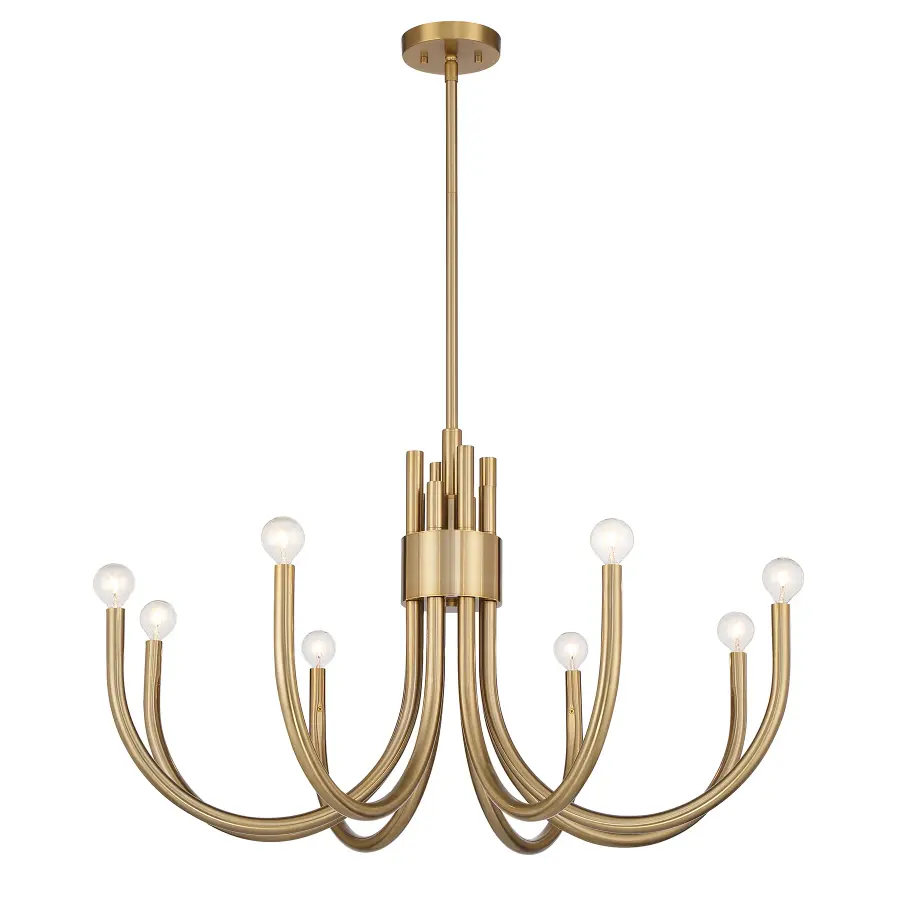 Sorrento Eight Light Chandelier in Noble Brass - Image 3