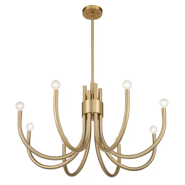 Sorrento Eight Light Chandelier in Noble Brass - Image 4