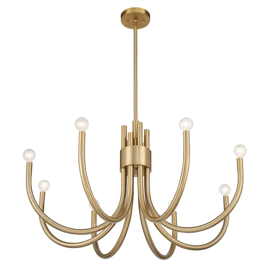 Sorrento Eight Light Chandelier in Noble Brass - Image 4