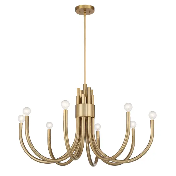 Sorrento Eight Light Chandelier in Noble Brass - Image 5