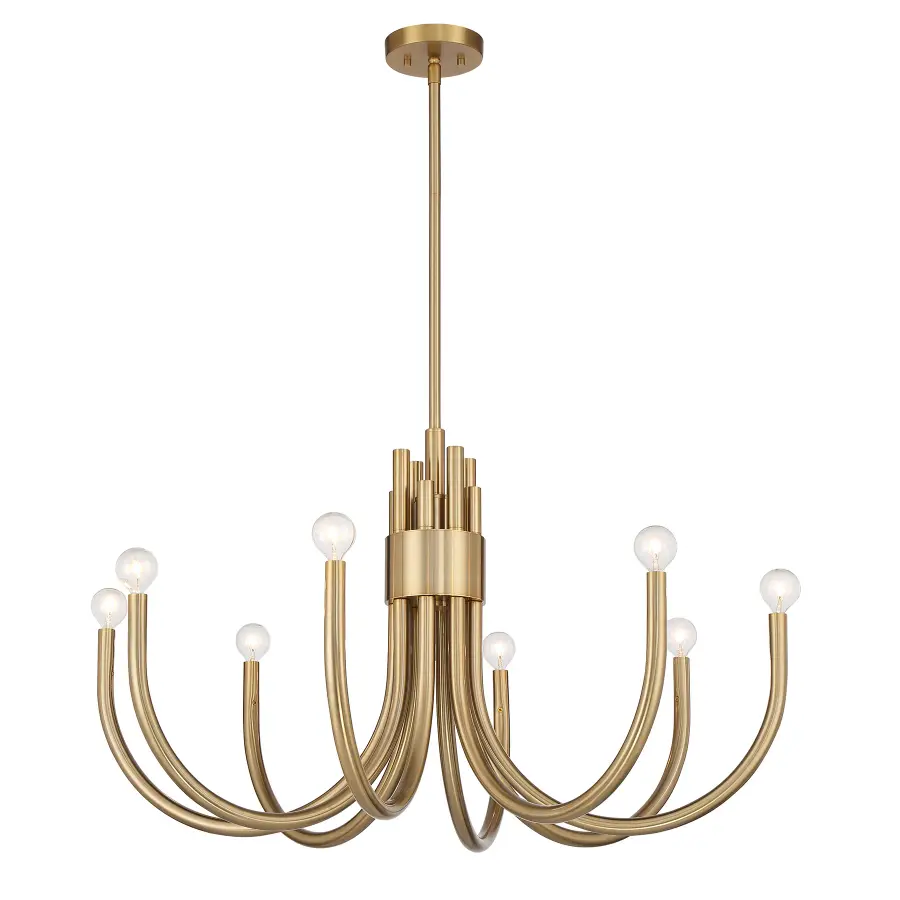 Sorrento Eight Light Chandelier in Noble Brass - Image 5