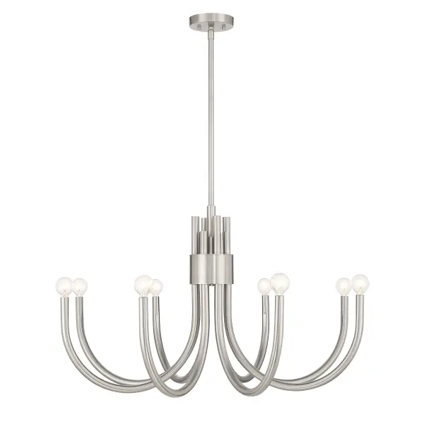 Sorrento 8-Light Chandelier in Satin Nickel - Image 1
