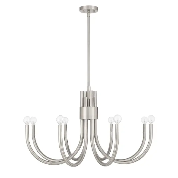 Sorrento 8-Light Chandelier in Satin Nickel - Image 2