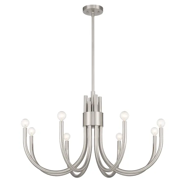 Sorrento 8-Light Chandelier in Satin Nickel - Image 3