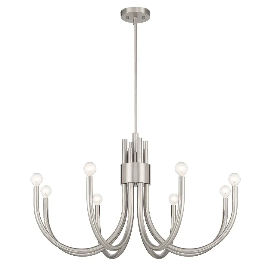 Sorrento 8-Light Chandelier in Satin Nickel - Image 3