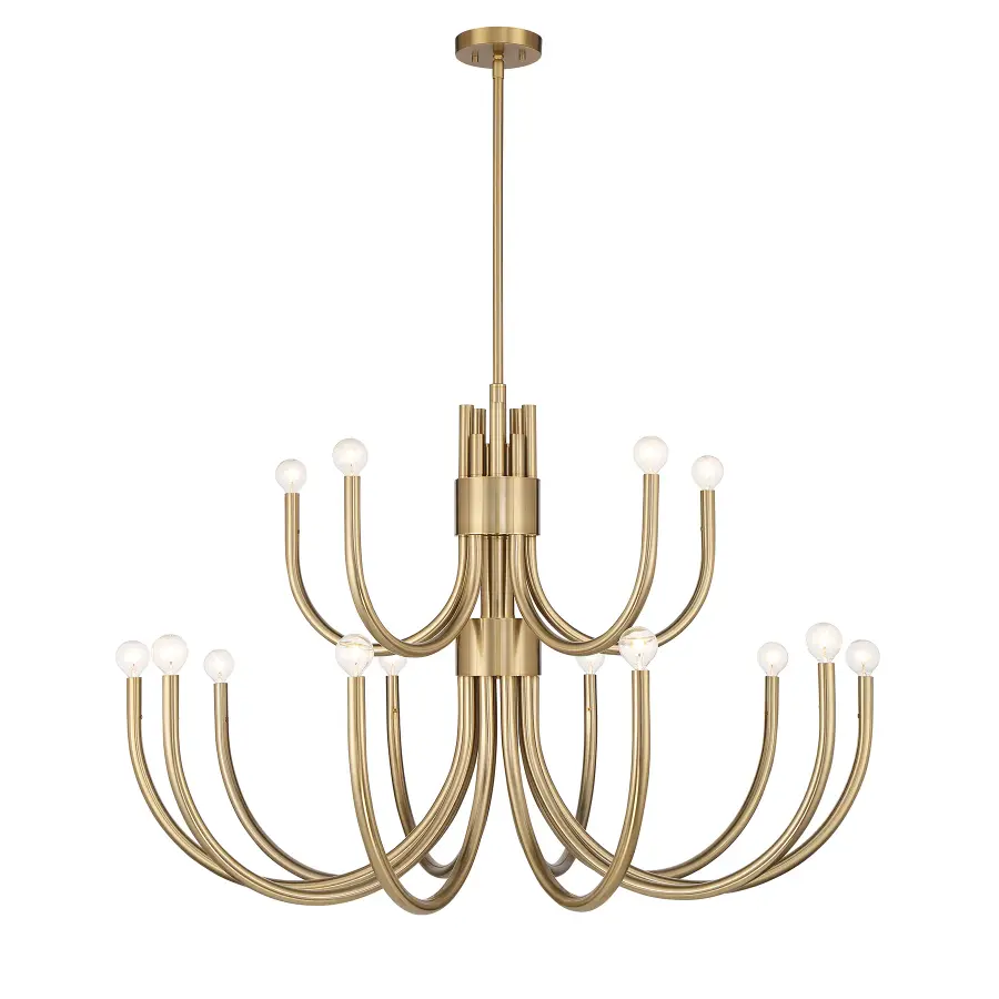 Sorrento 15-Light Chandelier in Noble Brass - Image 1