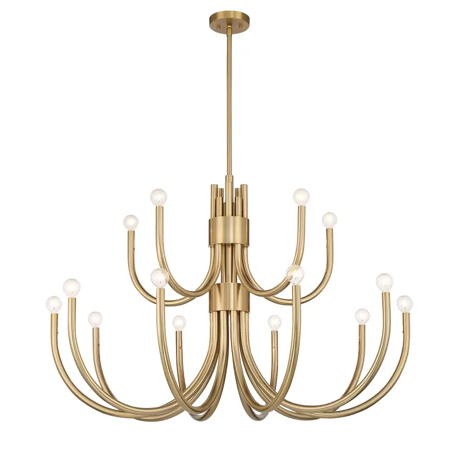 Sorrento 15-Light Chandelier in Noble Brass - Image 3