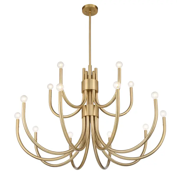 Sorrento 15-Light Chandelier in Noble Brass - Image 4