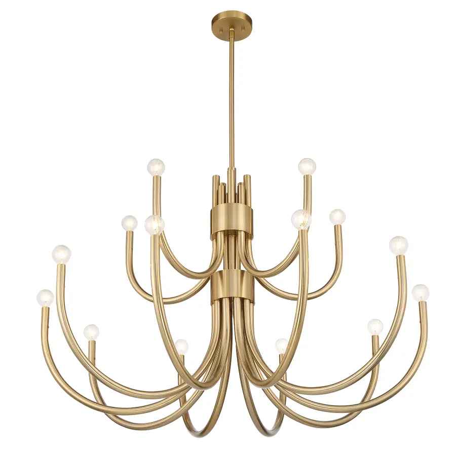 Sorrento 15-Light Chandelier in Noble Brass - Image 4