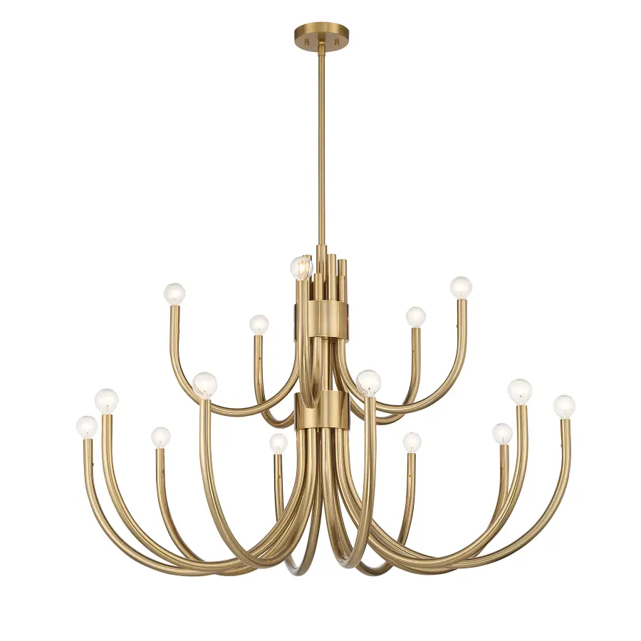 Sorrento 15-Light Chandelier in Noble Brass - Image 5