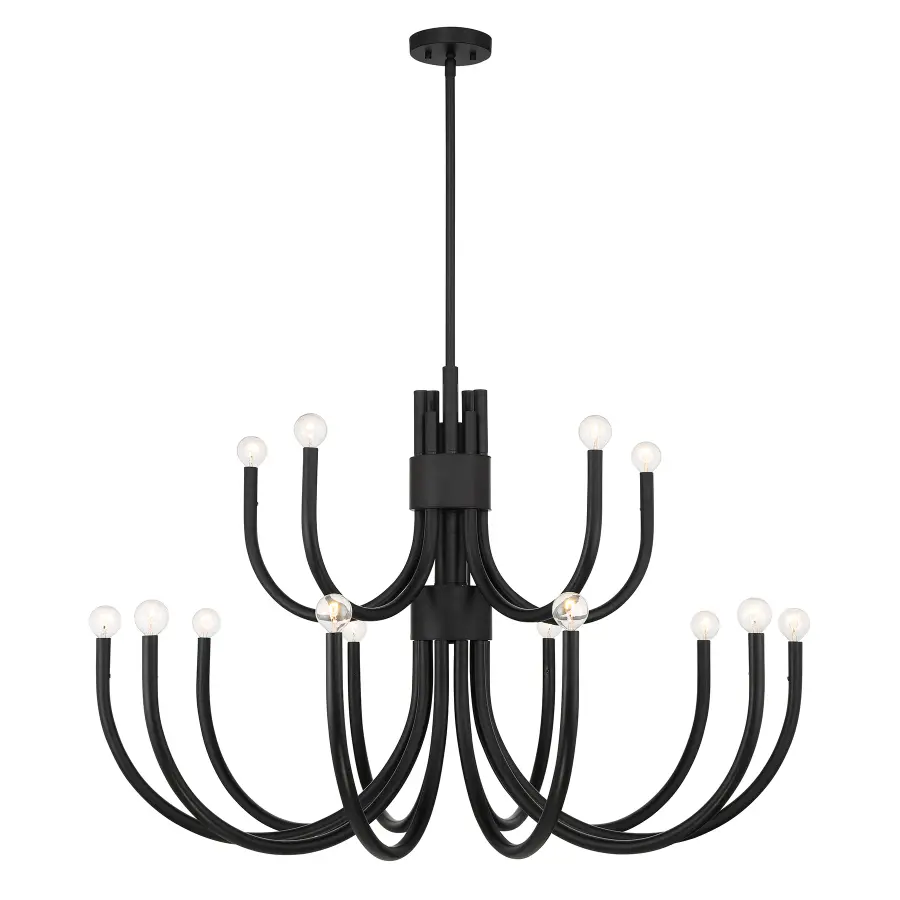 Sorrento 15-Light Chandelier in Matte Black - Image 1
