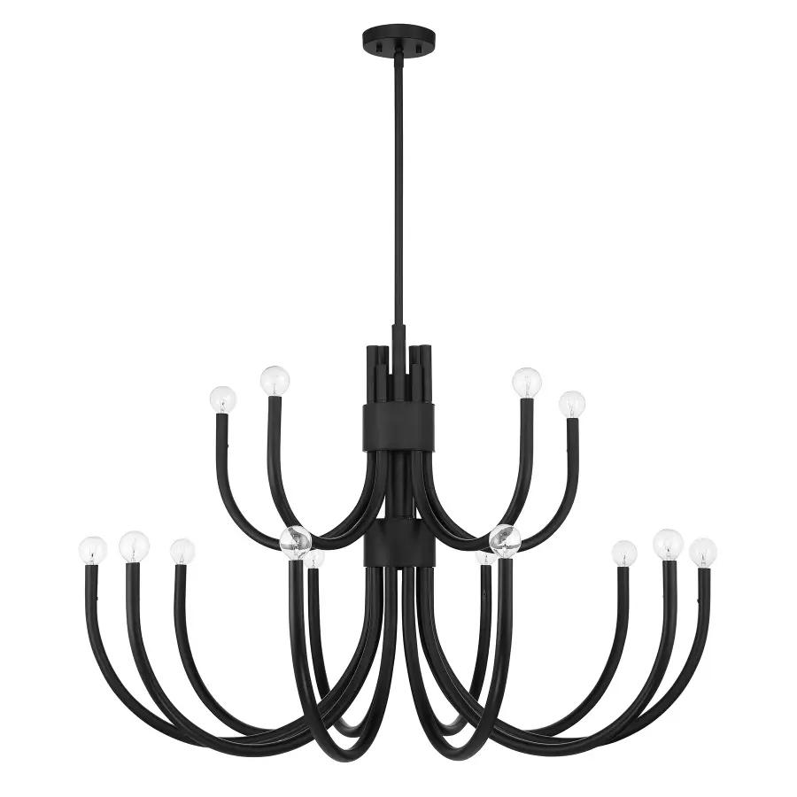 Sorrento 15-Light Chandelier in Matte Black - Image 2