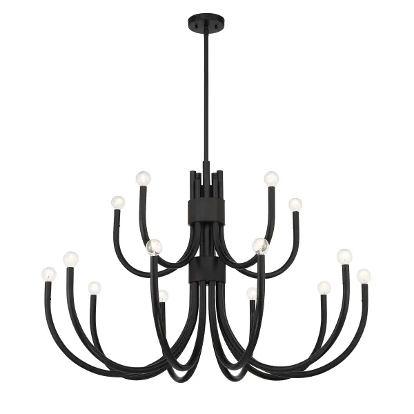 Sorrento 15-Light Chandelier in Matte Black - Image 3